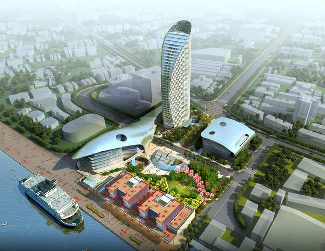 北外滩的标志性城市滨水区写字楼-东方渔人码头